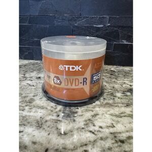 TDK 4.7GB DVD-R 50-Pack Spindle 8X Compatible 120‎ Minute Video New & Sealed